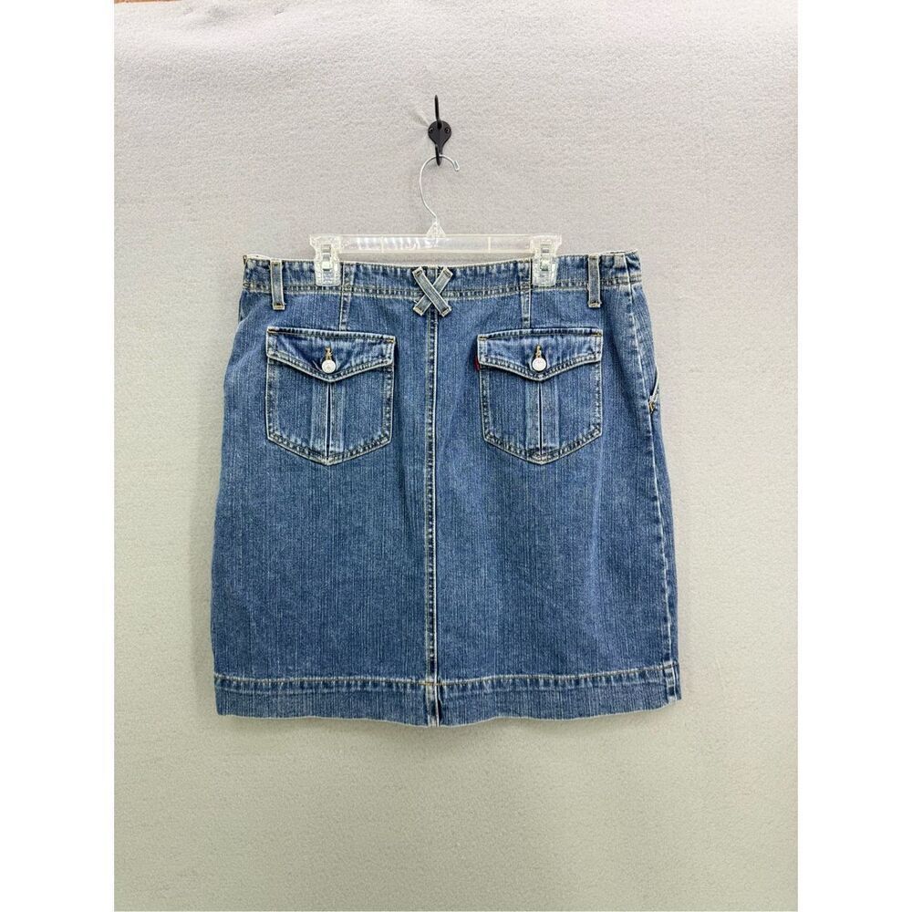 Levi’s Womens Blue Side Zip Jean Y2K Denim Cavalry 20” Mini Skirt Size 16